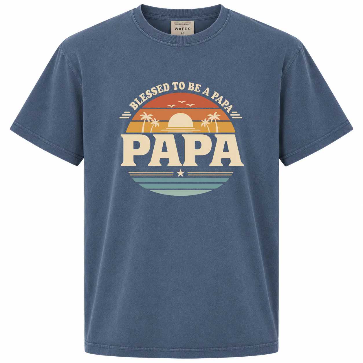 Retro Papa Graphic T Shirt Fathers Day Gift Vintage Sunset Style Dad Apparel