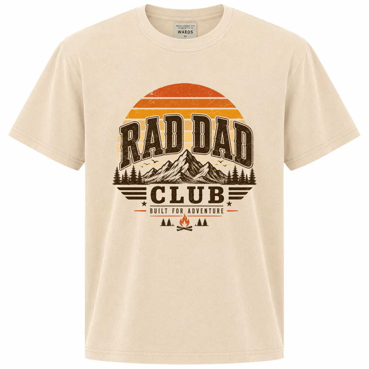 Retro Rad Dad Club T-Shirt for Fathers, Vintage Sunset Graphic Tee Father's Day Gift