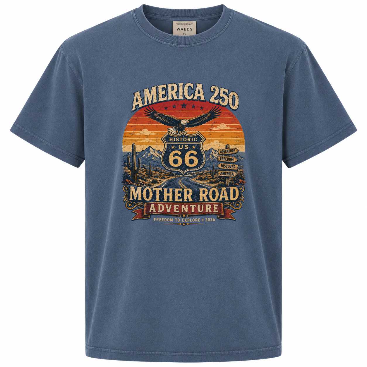 Retro Road Trip Adventure T-Shirt America 250 Sunset Highway Travel Graphic Tee for Men and Women