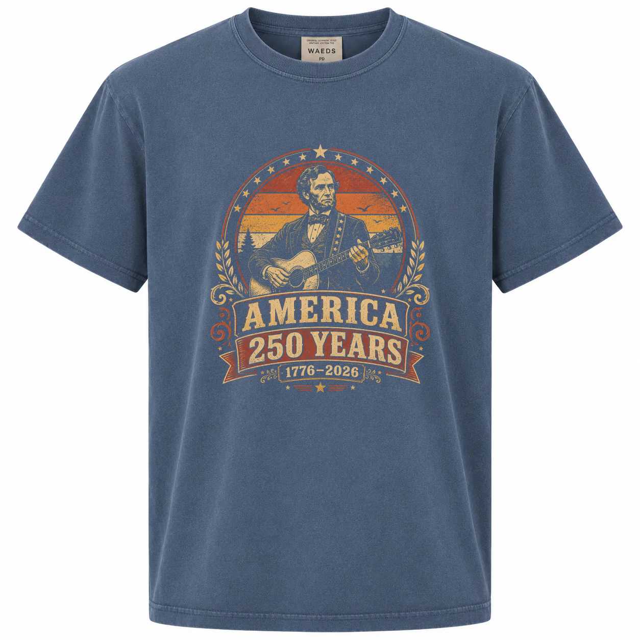 Rock Legend America 250 T-Shirt Vintage Guitar Patriotic Concert Graphic Tee for Independence Day