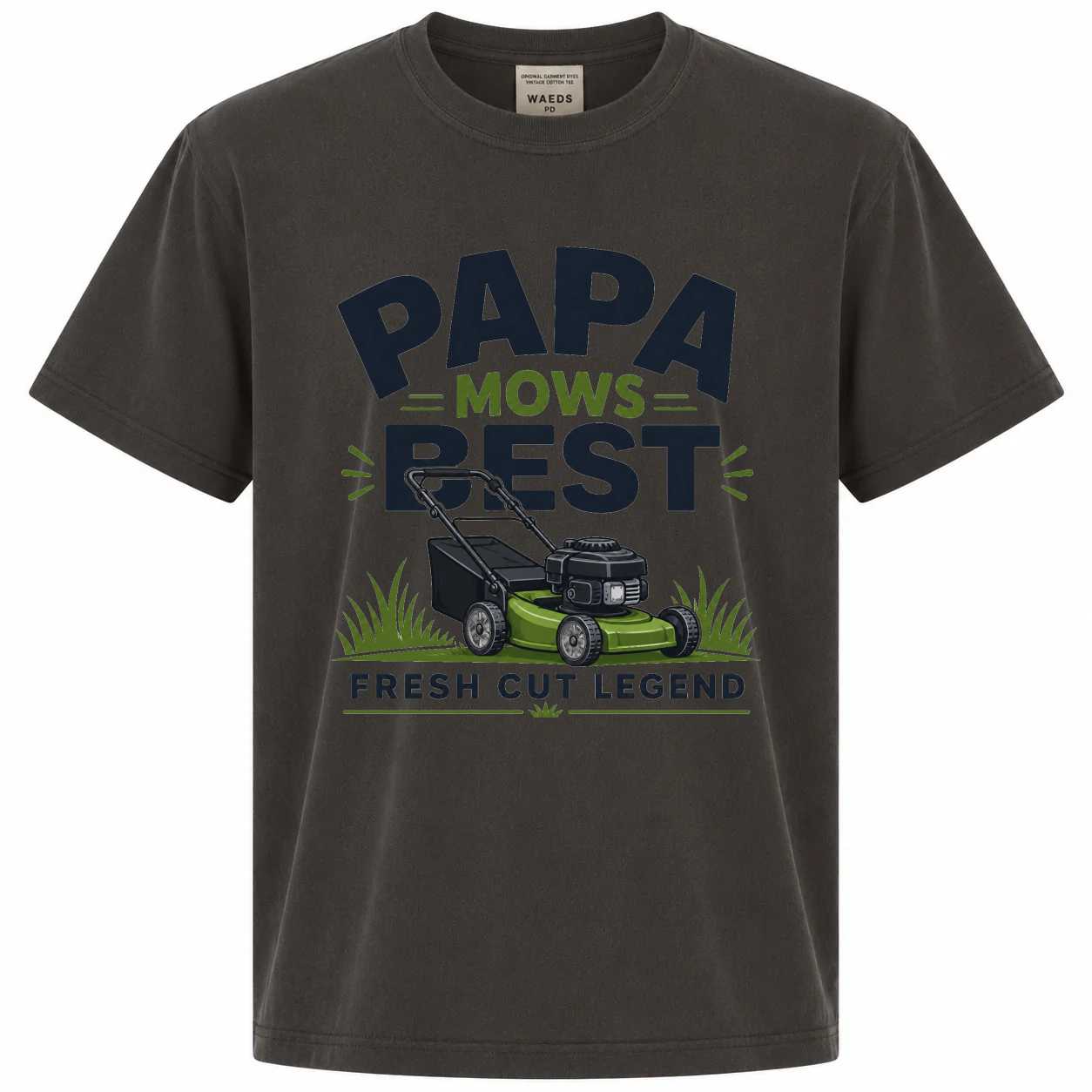 Rustic Papa Mows Best Shirt, Funny Farmhouse Lawn Care Tee for Father's Day Gift