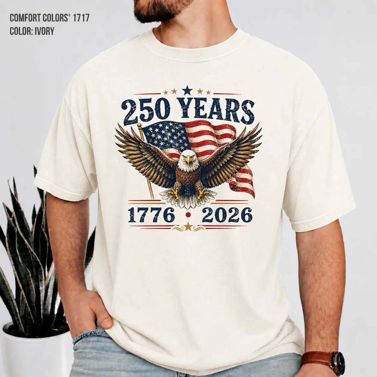 USA 250 Anniversary Eagle T-Shirt Vintage Patriotic Independence Day 1776 2026 American Pride Graphic Tee