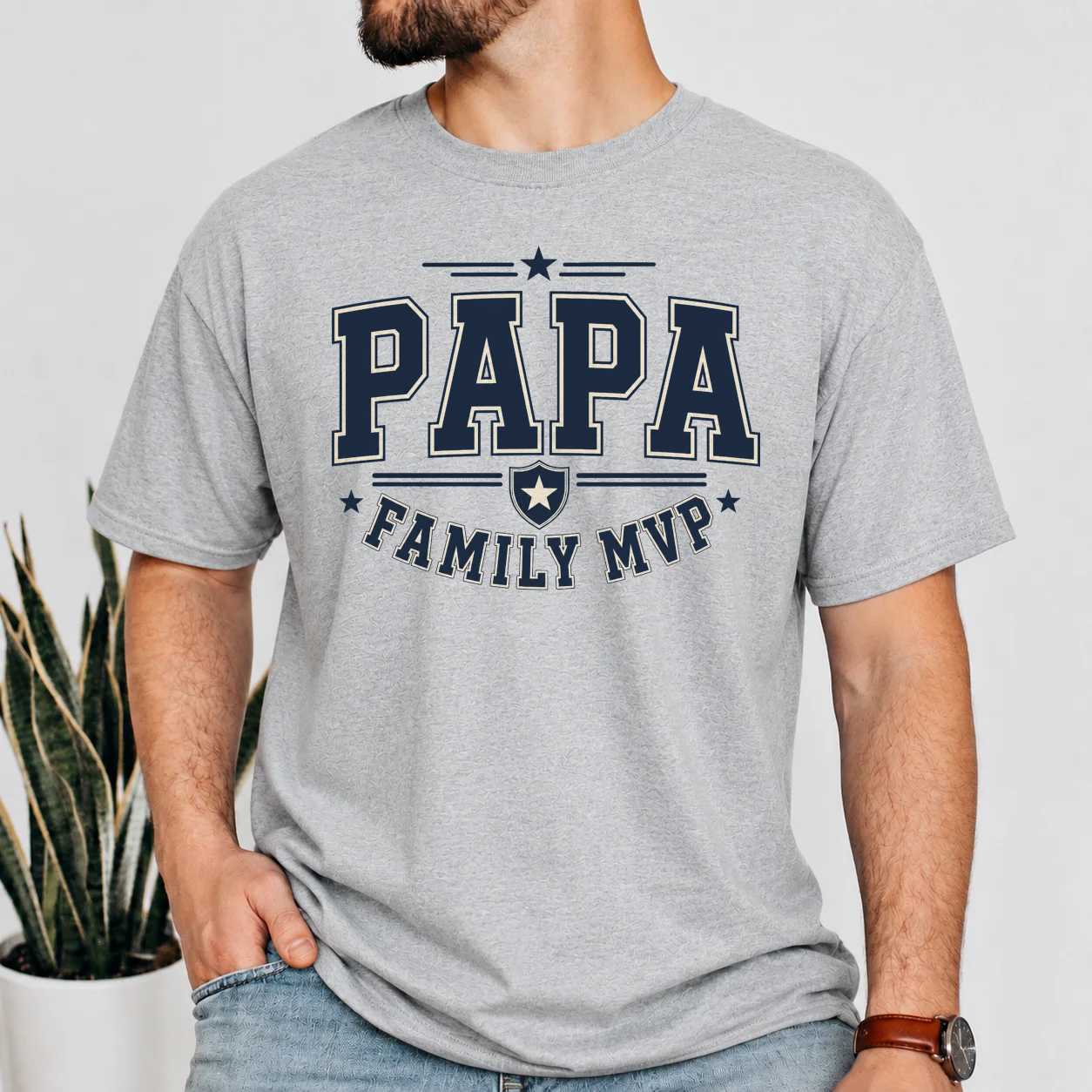 Varsity Papa T Shirt Fathers Day Gift Collegiate Style Dad Graphic Apparel