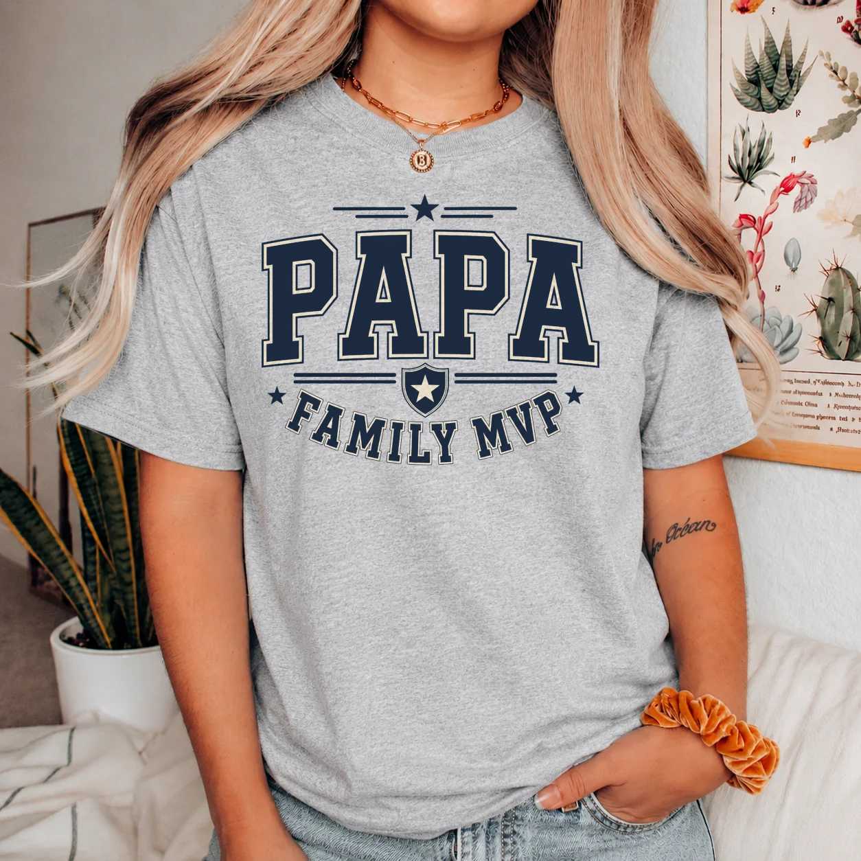 Varsity Papa T Shirt Fathers Day Gift Collegiate Style Dad Graphic Apparel