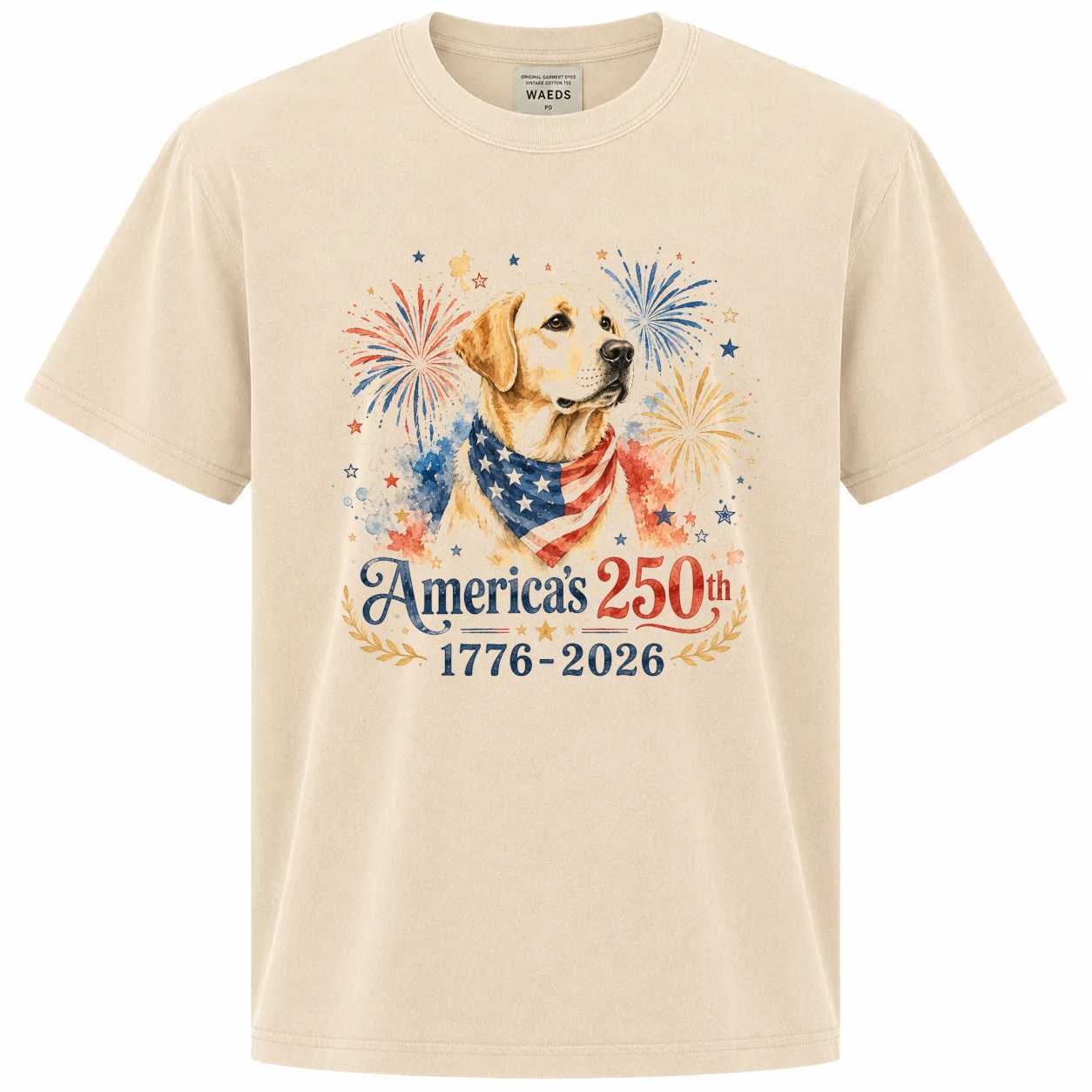 Watercolor Labrador Shirt America 250 Celebration 1776-2026 Patriotic Dog Lover Graphic T-Shirt