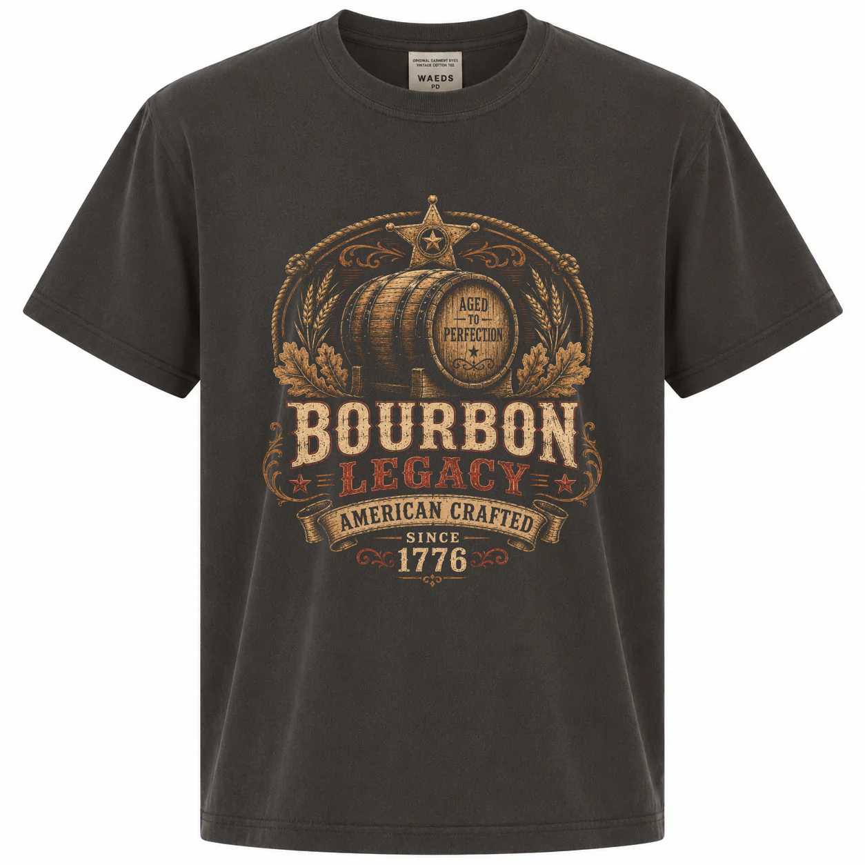 Western Bourbon Shirt Rustic Whiskey Heritage Graphic Country Americana Men's T-Shirt