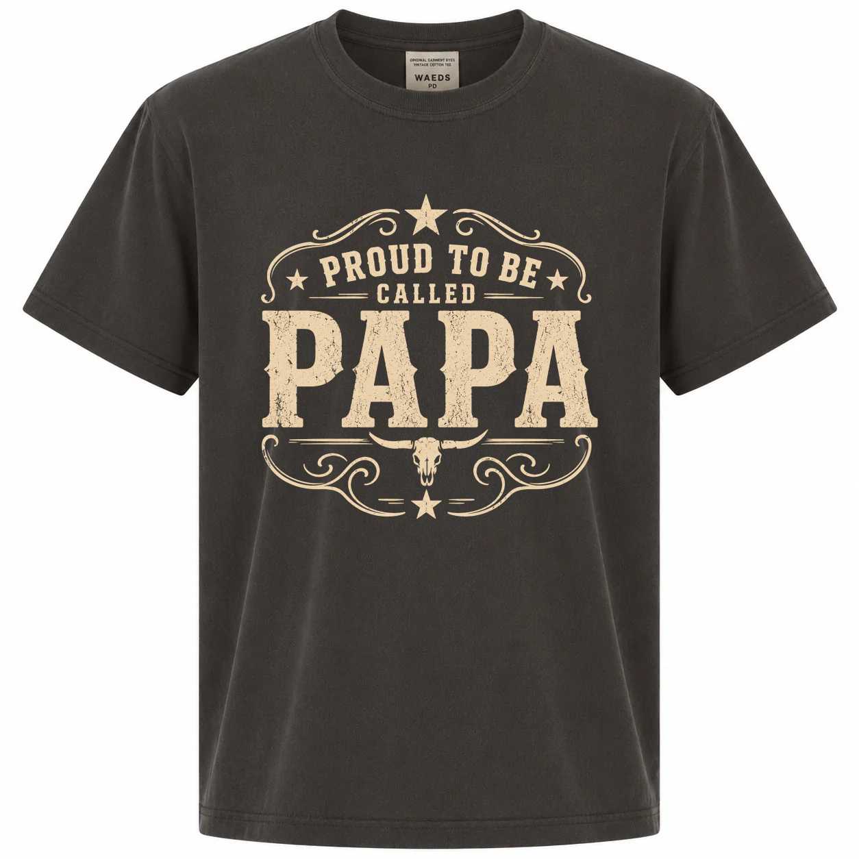 Western Papa Graphic T Shirt Rustic Fathers Day Gift for Proud Family Men