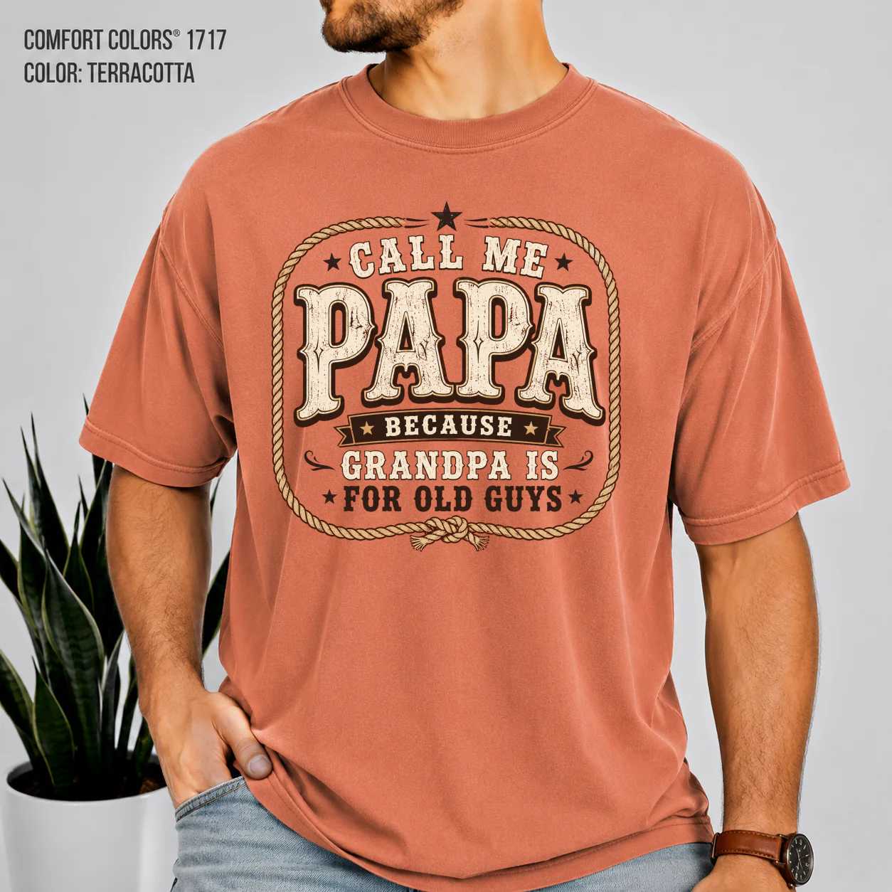 Western Papa Shirt Funny Rustic Grandpa Alternative Tee Country Style Gift