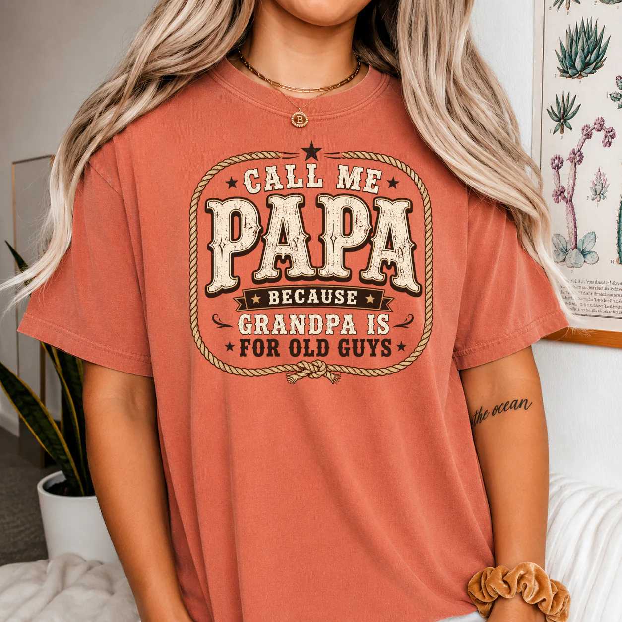 Western Papa Shirt Funny Rustic Grandpa Alternative Tee Country Style Gift