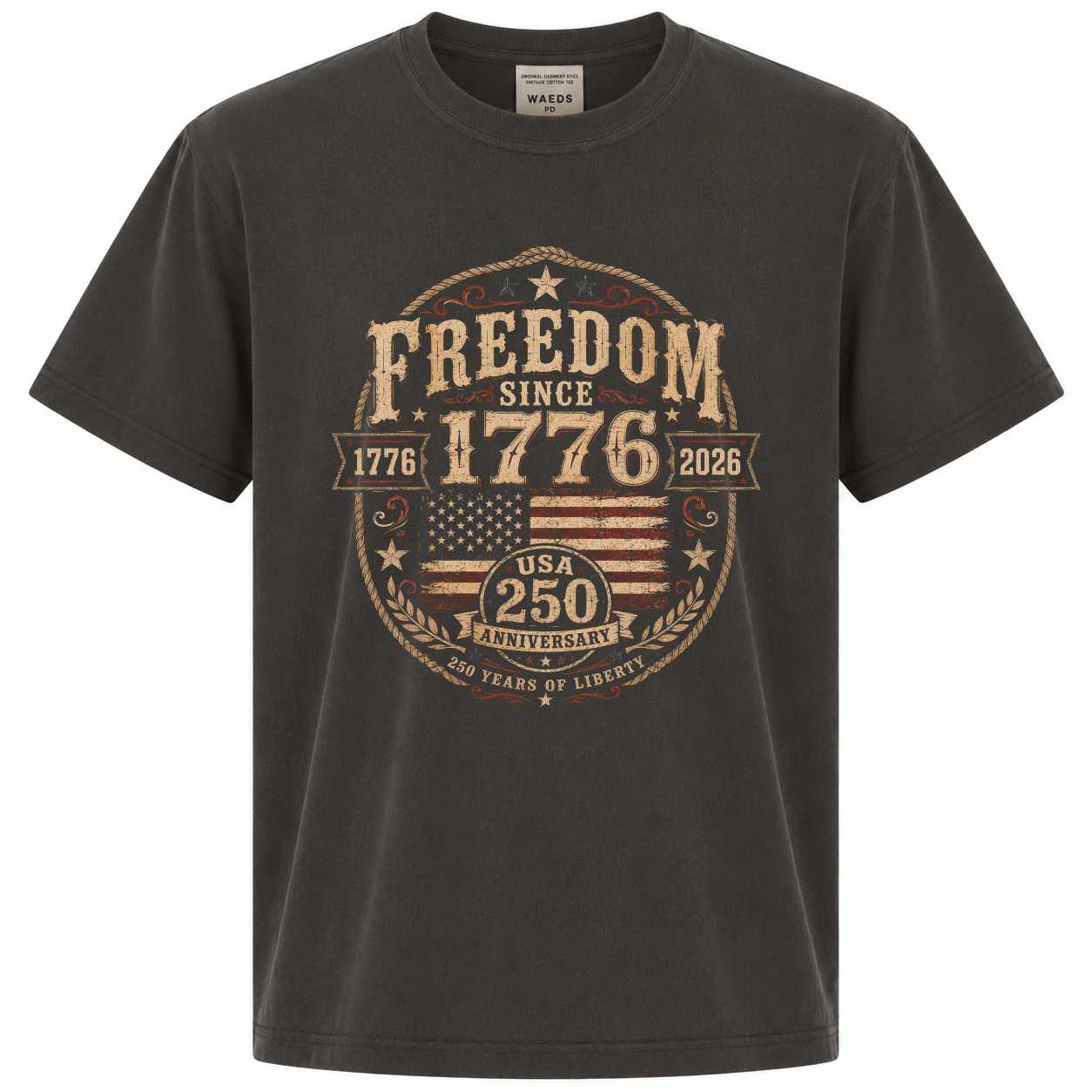 Western Patriotic USA 250th Anniversary T-Shirt Freedom Since 1776 Rustic Americana Graphic Tee