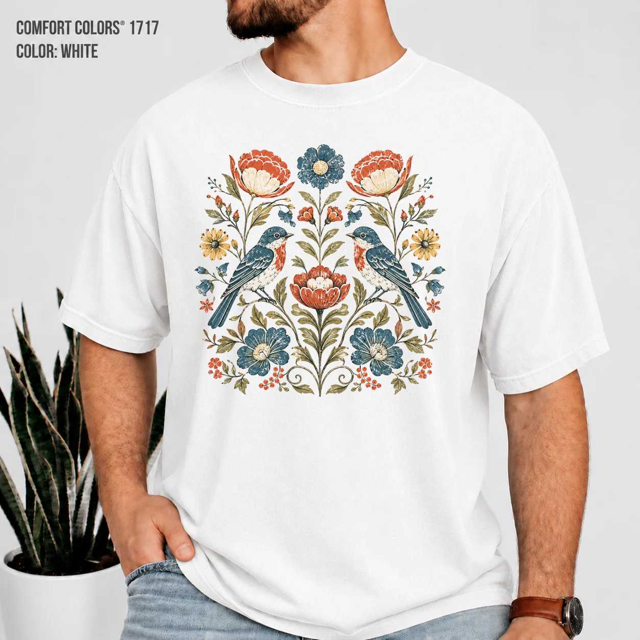Nature Inspired Floral T-Shirt for Adults - Vibrant Design, Perfect Gift