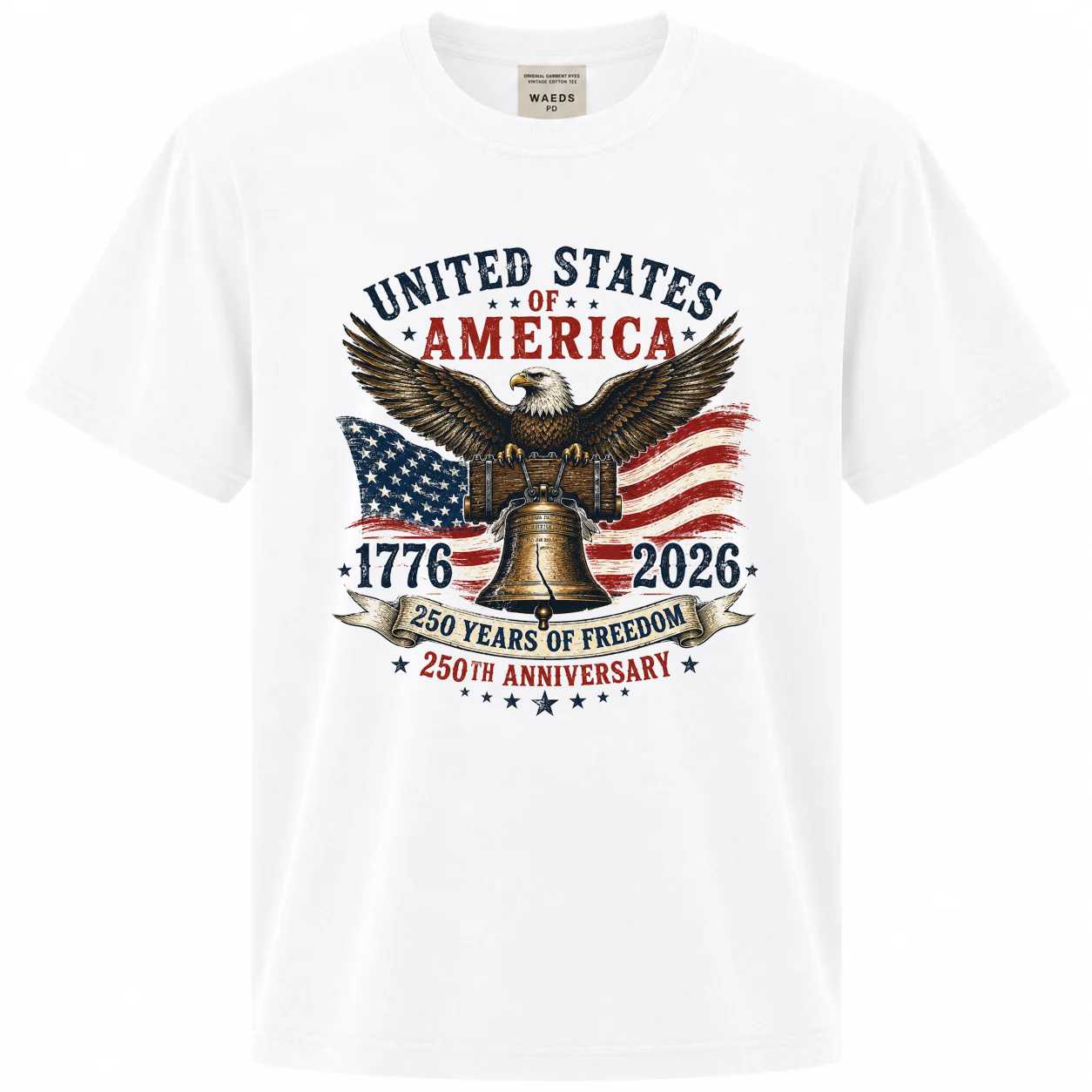 250 Years 1776-2026 Eagle Liberty Bell T-Shirt for Adults - Celebrate Freedom, Anniversary