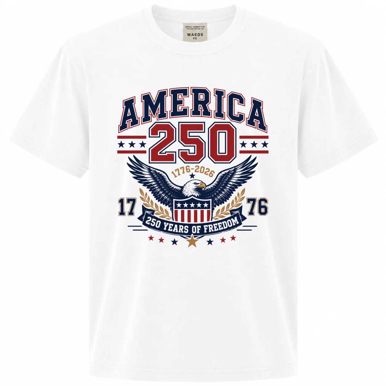 America 250 Years of Freedom T-Shirt for Adults Patriotic 1776-2026 Semiquincentennial Graphic Tee