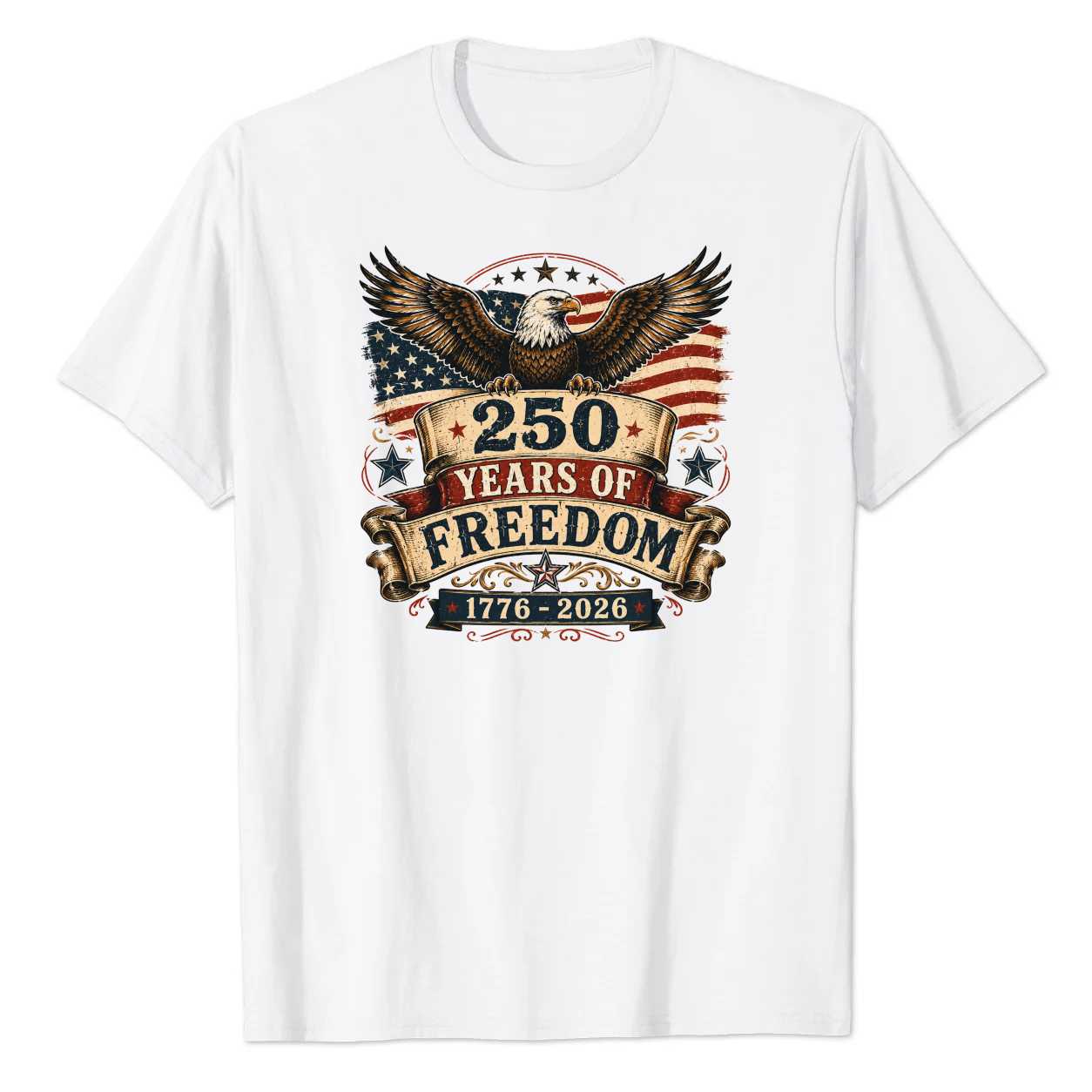 250 Years of Freedom Eagle T-Shirt for Patriotic Adults - Celebrate 1776-2026, Unique Design