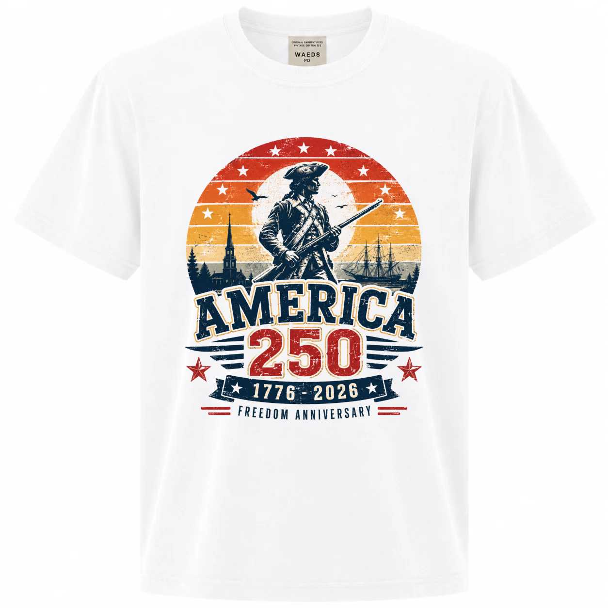 America 250 T-Shirt for Adults - Vintage Freedom Anniversary Design, Patriotic Appeal