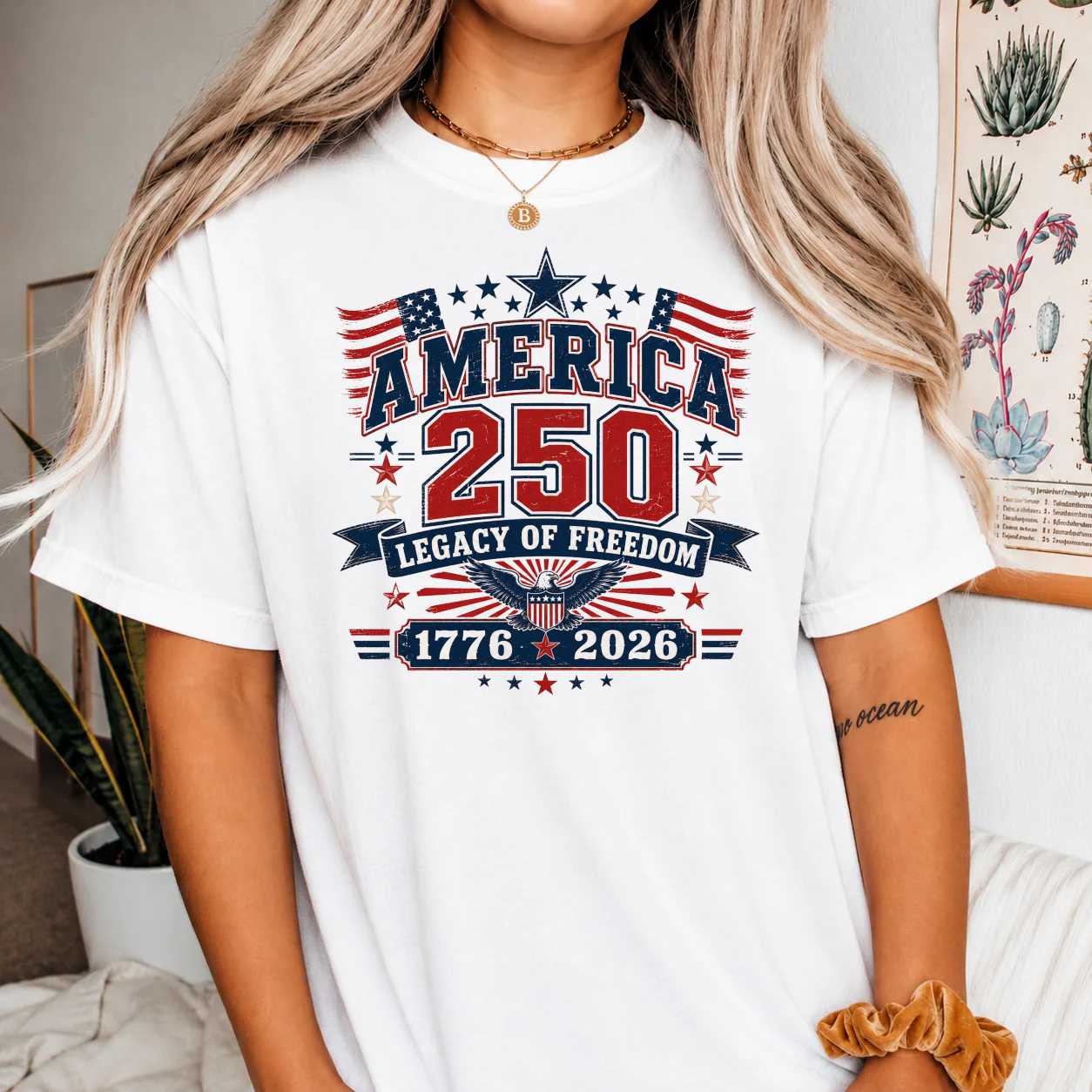 America 250 Legacy of Freedom T-Shirt for Adults USA 250th Anniversary Patriotic Graphic Tee