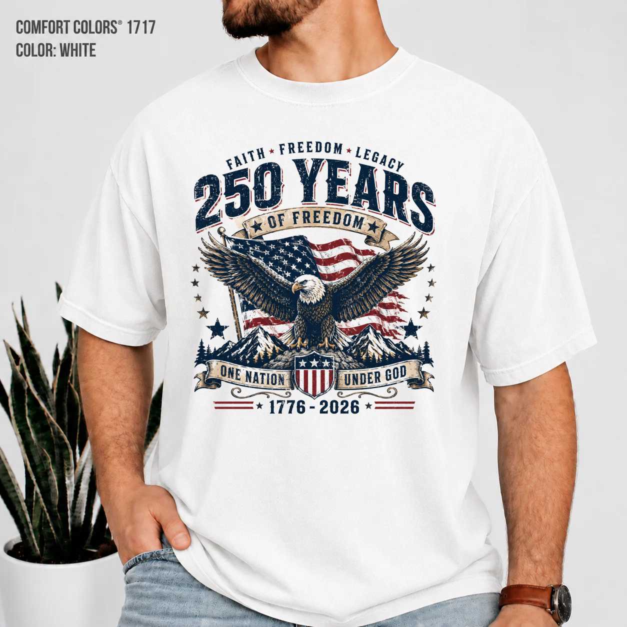 250 Years of Freedom Eagle T-Shirt for Adults - Celebrate Faith, Legacy