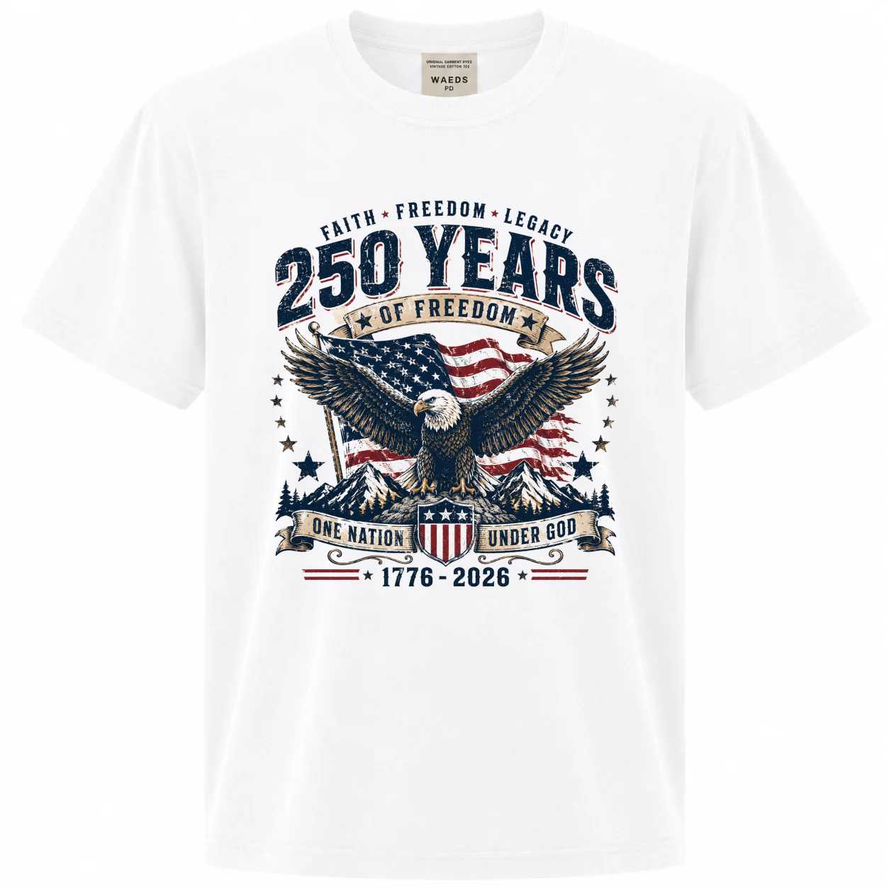 250 Years of Freedom Eagle T-Shirt for Adults - Celebrate Faith, Legacy