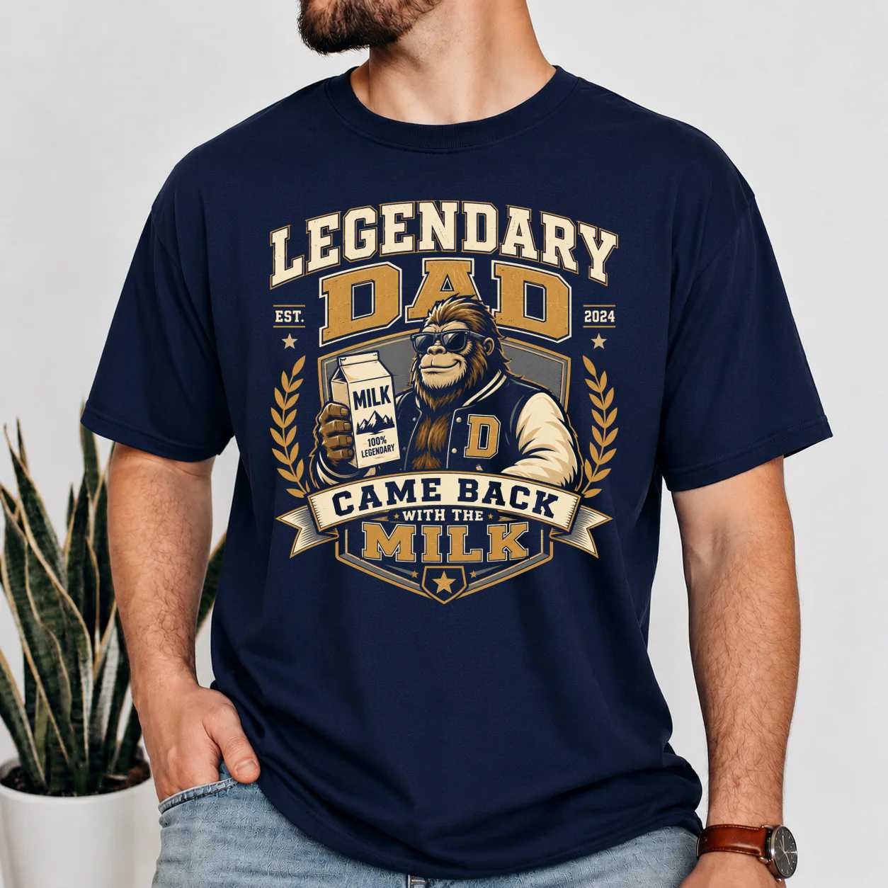 Legendary Dad Came Back with the Milk T-Shirt for Dads - Funny Bigfoot Graphic Tee, Unique Gift