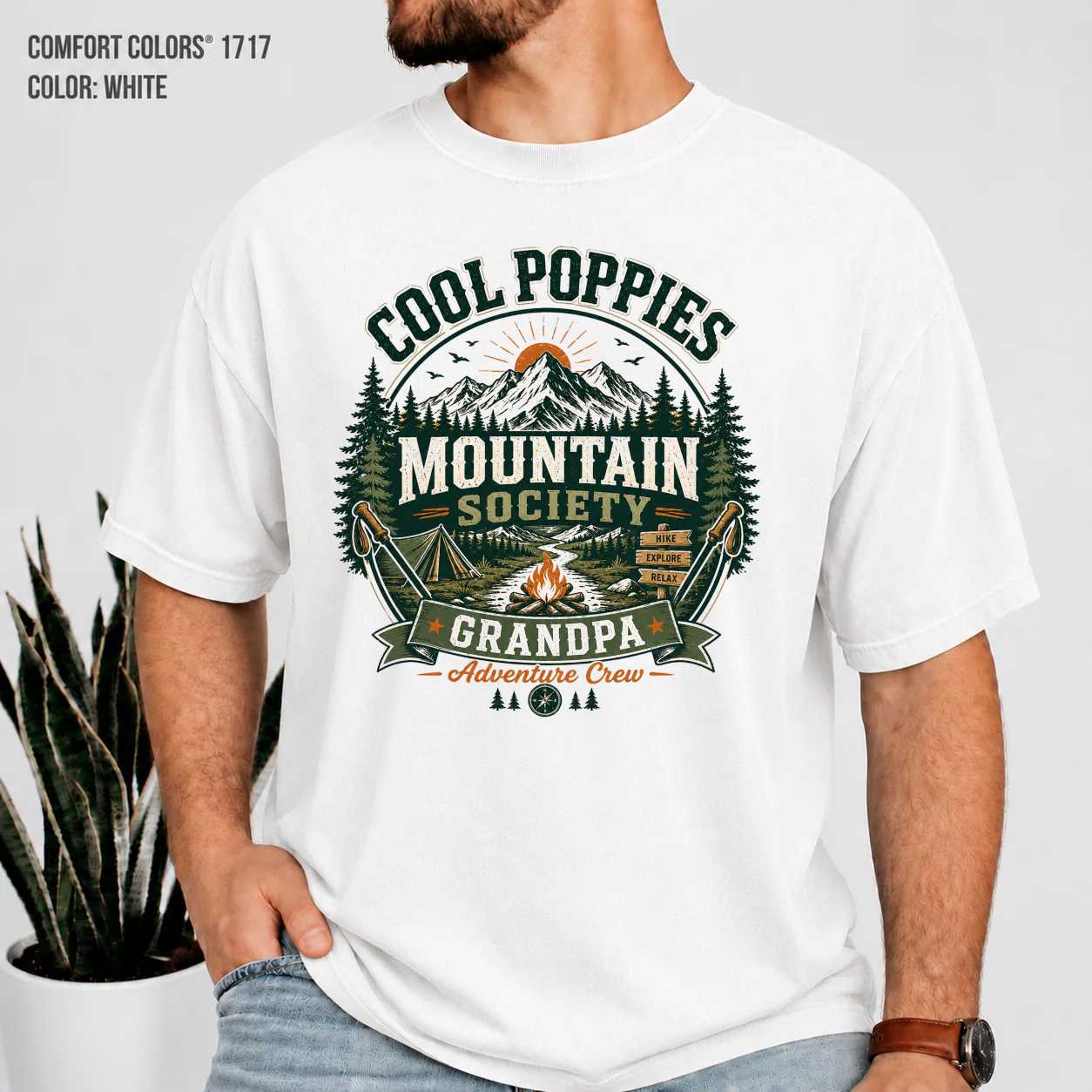 Cool Poppies Grandpa T-Shirt for Adventure Loving Grandpas - Fun Graphic Tee, Gift for Grandpa