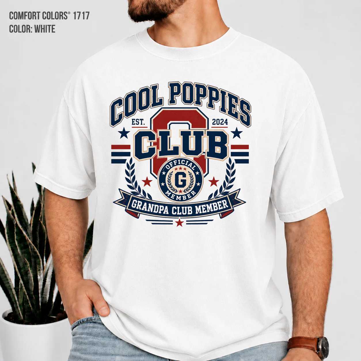 Cool Poppies Club T-Shirt for Grandpas - Funny Gift, Club Member Design