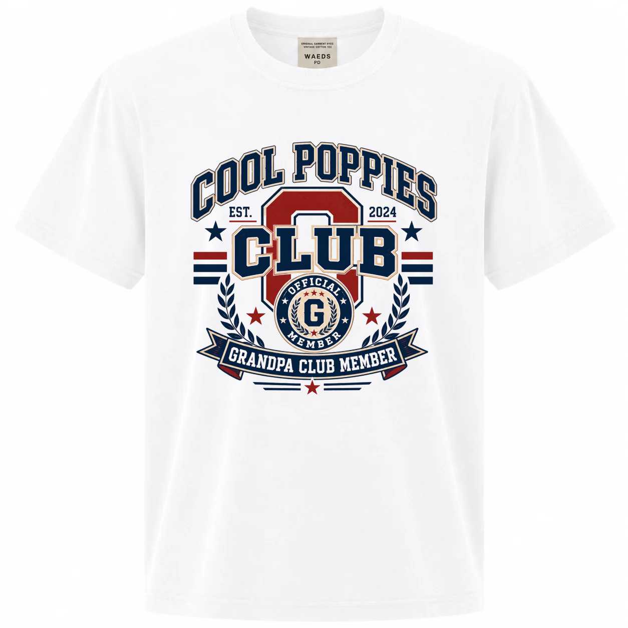 Cool Poppies Club T-Shirt for Grandpas - Funny Gift, Club Member Design