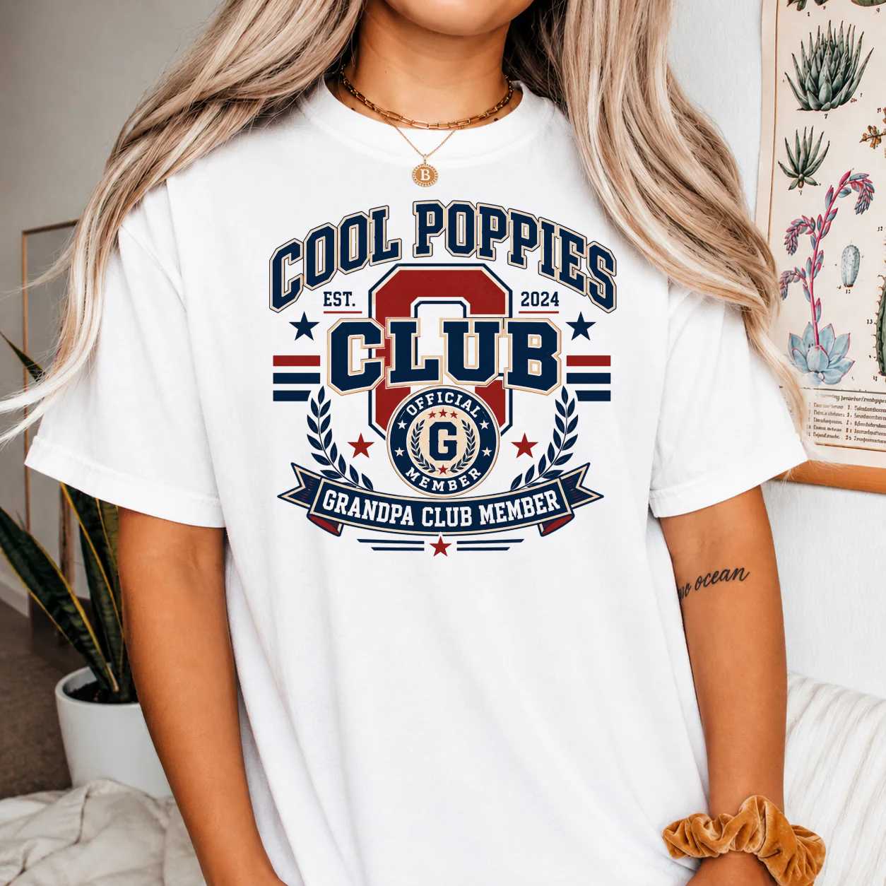 Cool Poppies Club T-Shirt for Grandpas - Funny Gift, Club Member Design