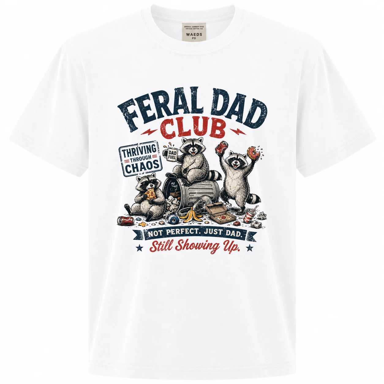 Feral Dad Club T-Shirt for Men - Funny Raccoon Dad Tee, Great Gift Idea