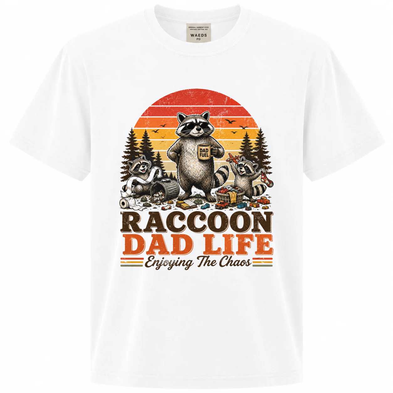 Raccoon Dad Life T-Shirt for Men - Enjoying The Chaos, Fun Gift