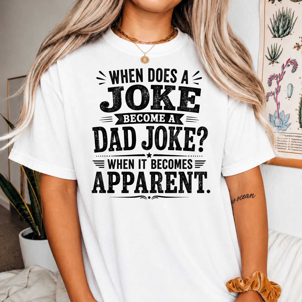 When Does a Joke Become a Dad Joke T-Shirt for Men - Funny Dad Humor, Sarcastic Tee