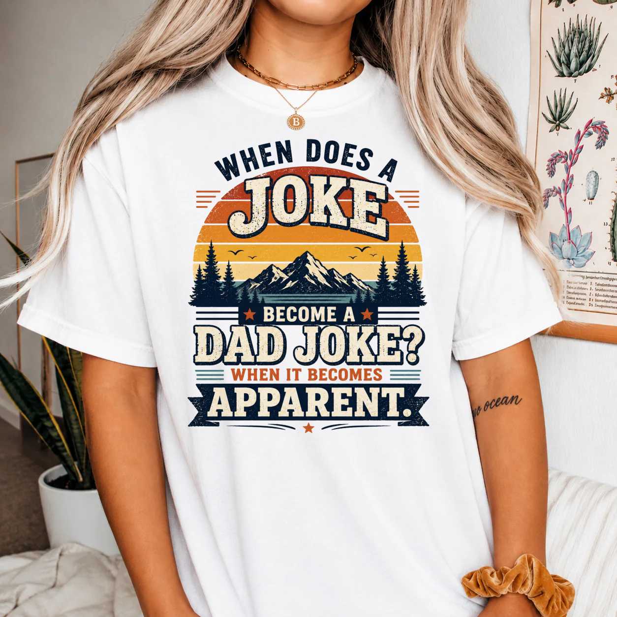 When Does a Joke Become a Dad Joke T-Shirt for Men - Funny Humor Gift for Dads, Birthday