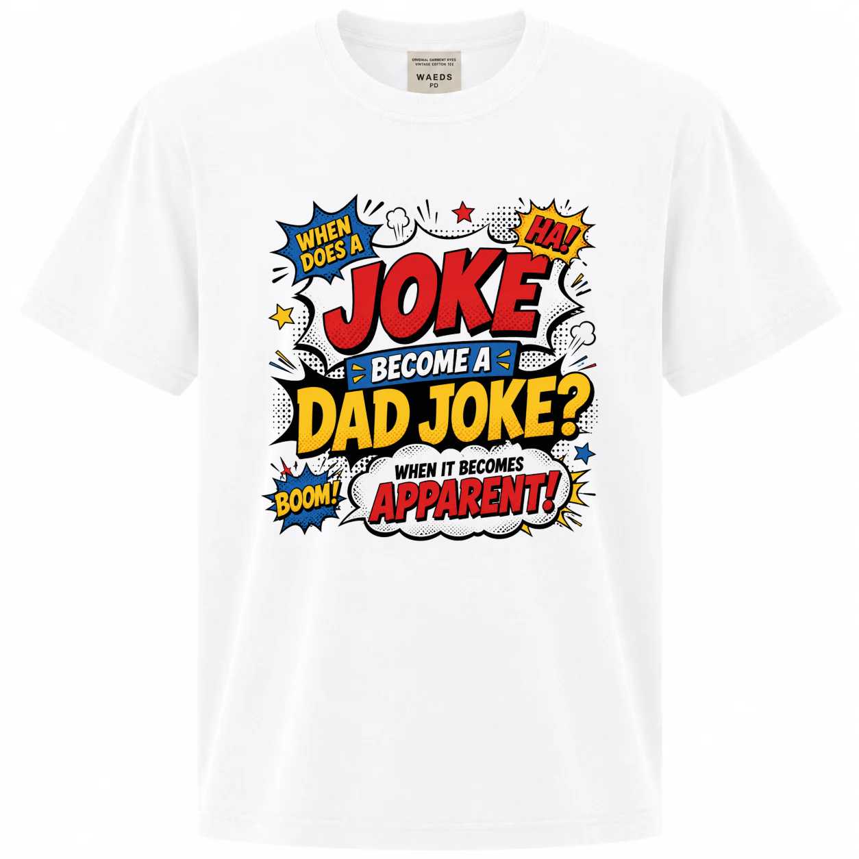 When Does A Joke Become A Dad Joke T-Shirt for Men Funny Fatherhood Pun Graphic Tee