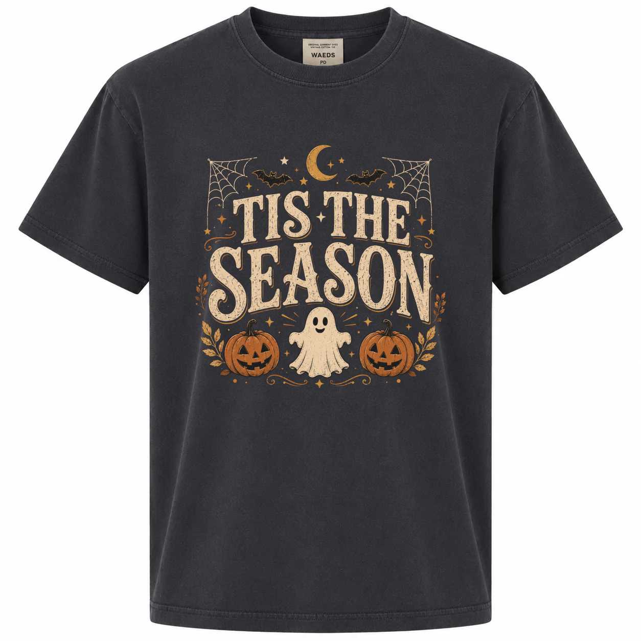 Vintage Tis The Season Halloween T Shirt Retro Ghost and Pumpkin Graphic Tee for Spooky Season Outfits