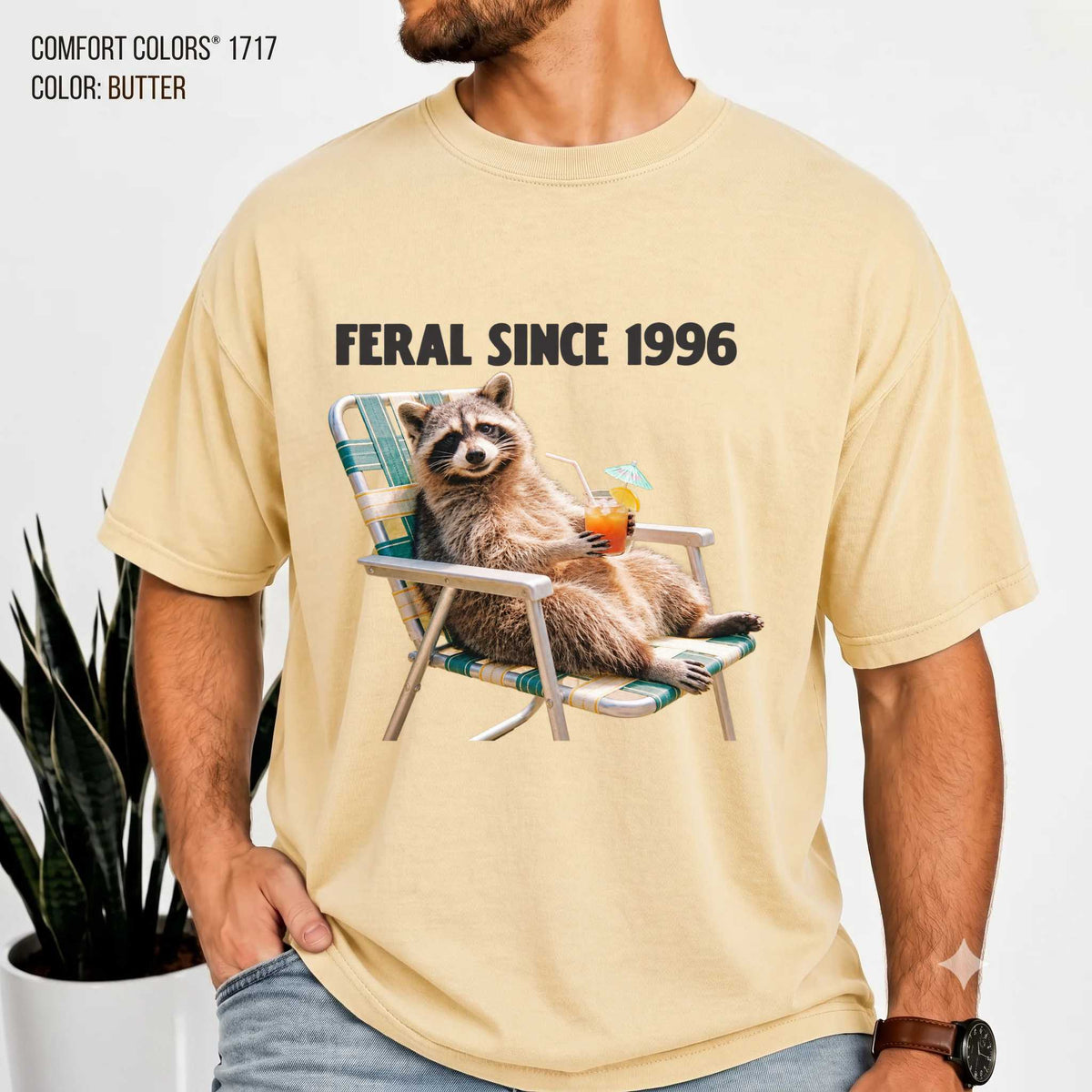 Comfort Colors T-Shirt - Relaxed Feral Vibe Since 1996 | Fun Graphic | Unique Gift