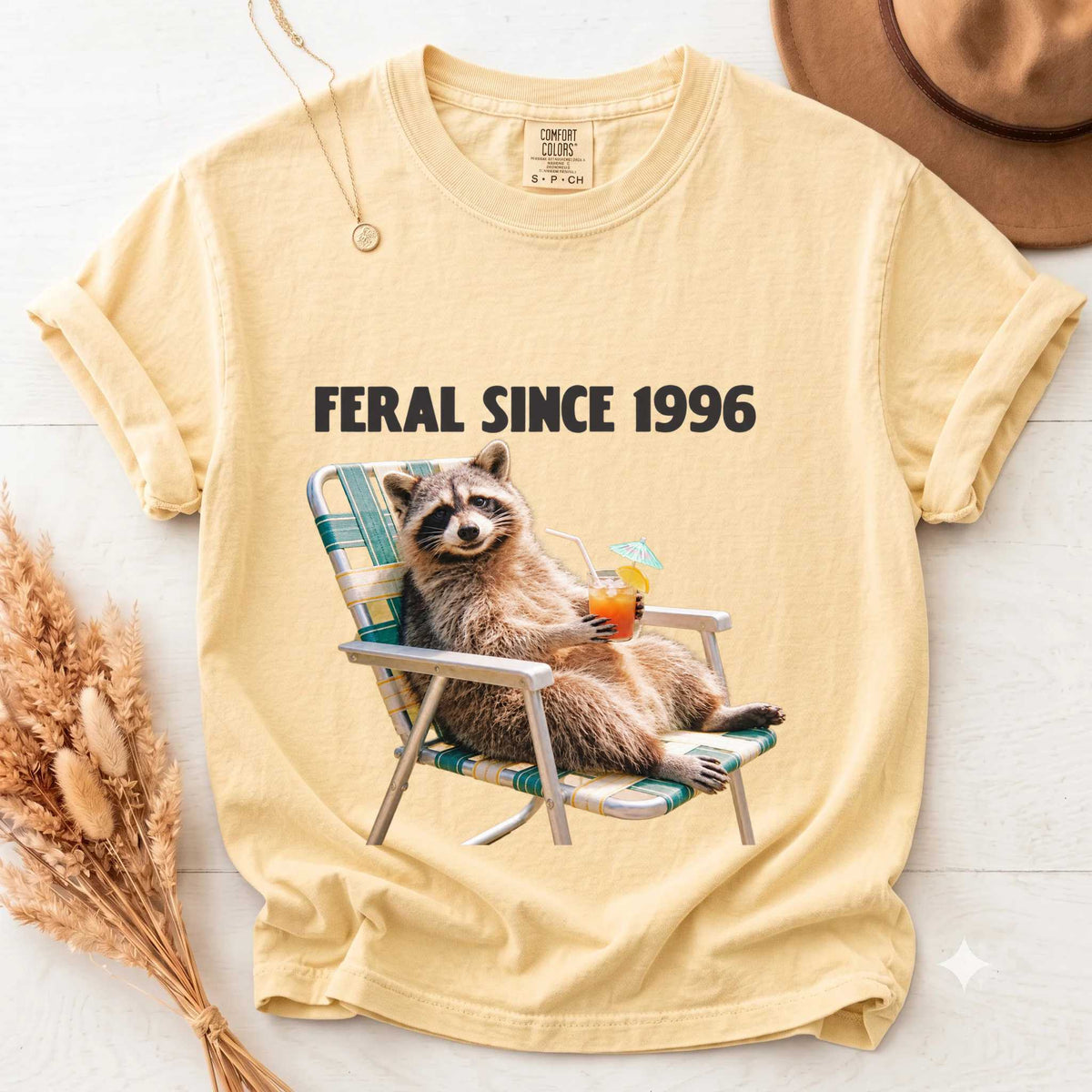 Comfort Colors T-Shirt - Relaxed Feral Vibe Since 1996 | Fun Graphic | Unique Gift