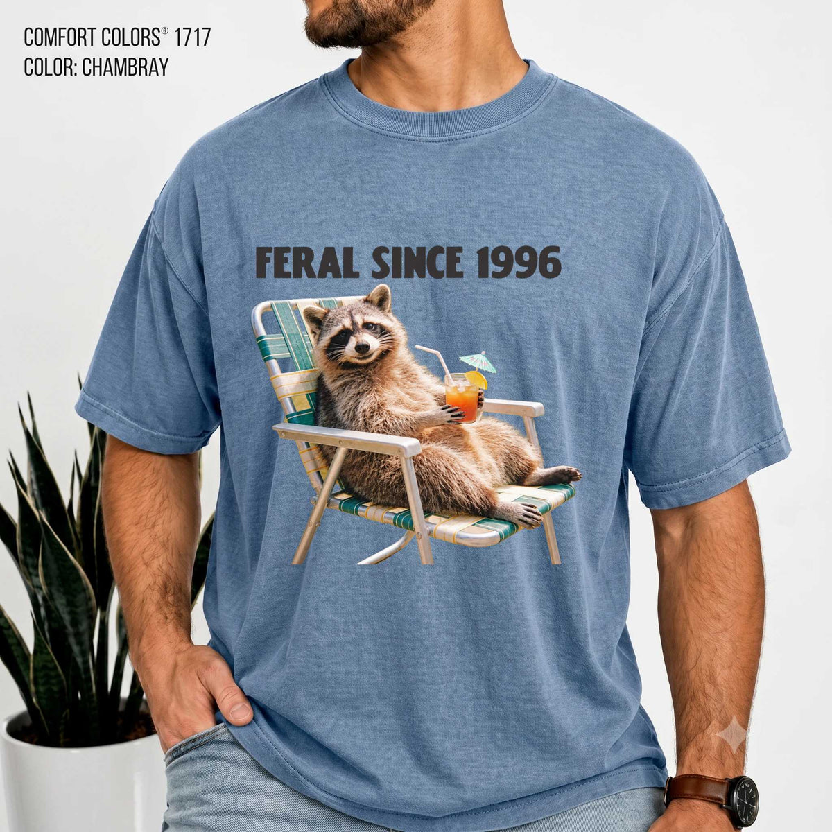 Comfort Colors T-Shirt - Relaxed Feral Vibe Since 1996 | Fun Graphic | Unique Gift