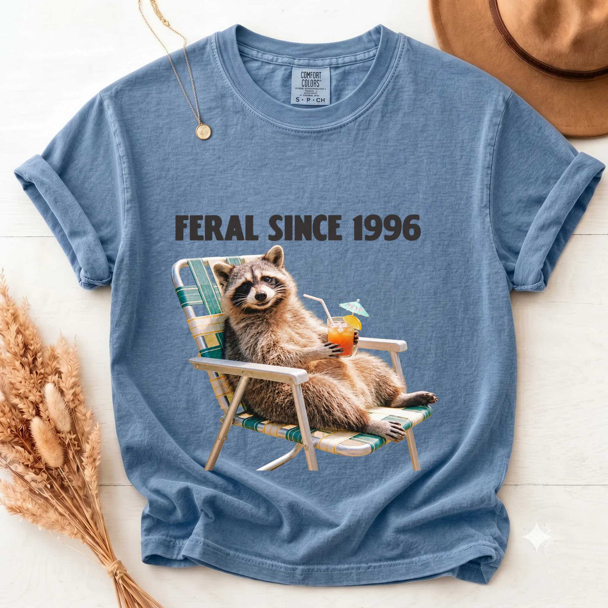 Comfort Colors T-Shirt - Relaxed Feral Vibe Since 1996 | Fun Graphic | Unique Gift