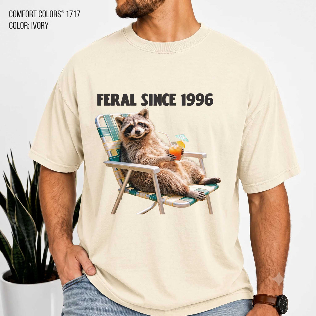 Comfort Colors T-Shirt - Relaxed Feral Vibe Since 1996 | Fun Graphic | Unique Gift