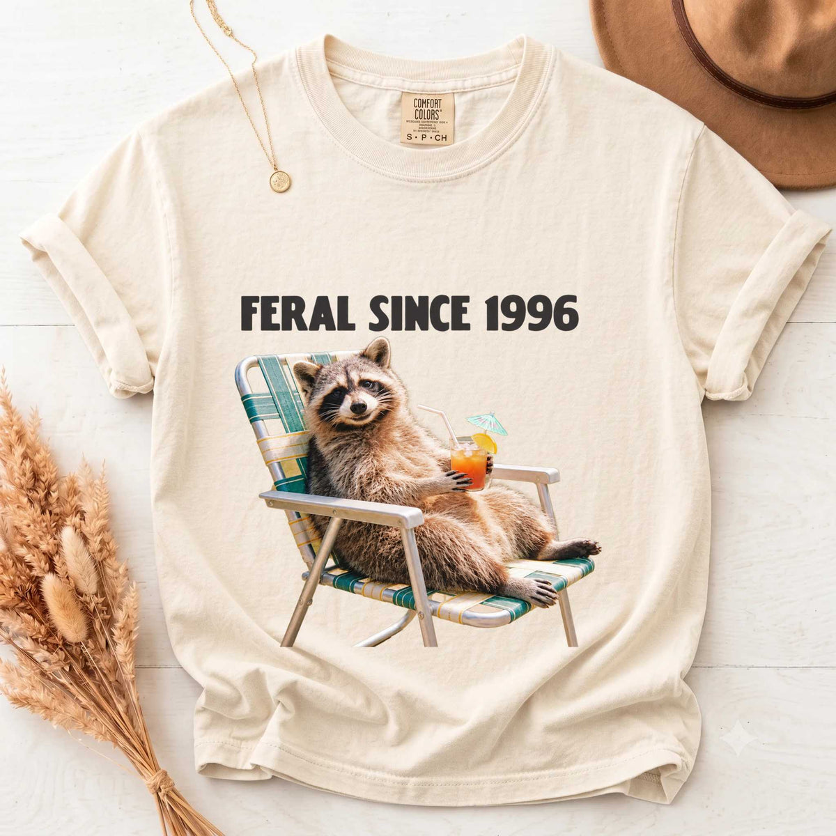 Comfort Colors T-Shirt - Relaxed Feral Vibe Since 1996 | Fun Graphic | Unique Gift