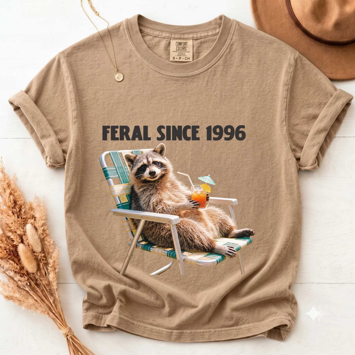 Comfort Colors T-Shirt - Relaxed Feral Vibe Since 1996 | Fun Graphic | Unique Gift