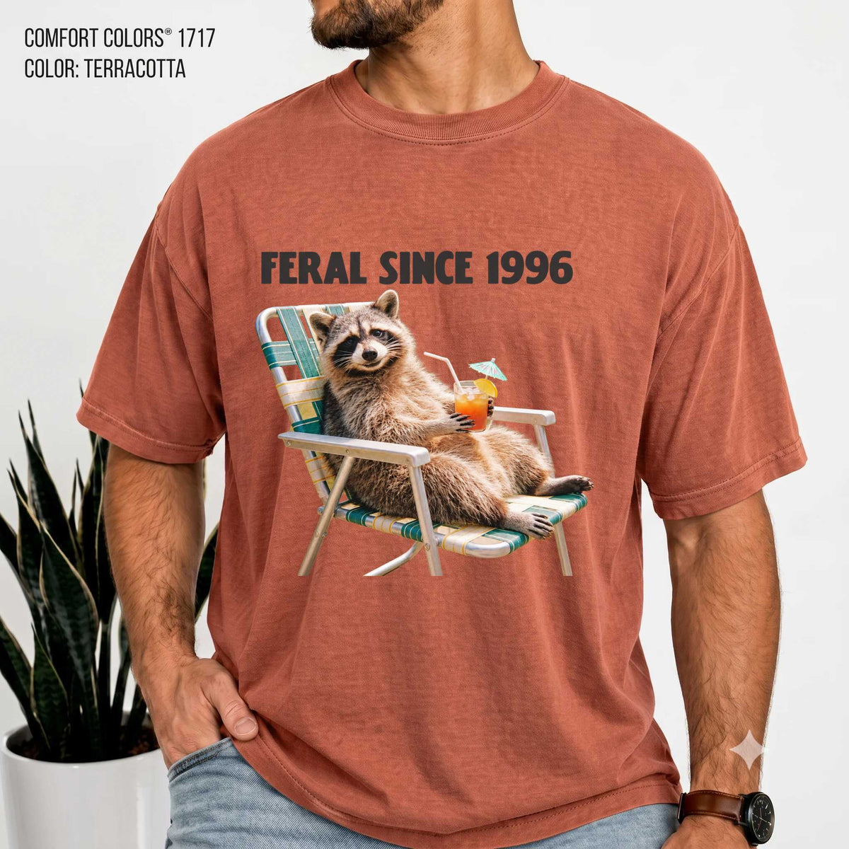Comfort Colors T-Shirt - Relaxed Feral Vibe Since 1996 | Fun Graphic | Unique Gift