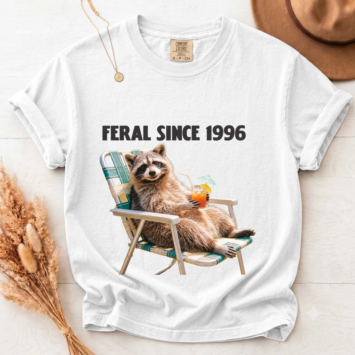 Comfort Colors T-Shirt - Relaxed Feral Vibe Since 1996 | Fun Graphic | Unique Gift