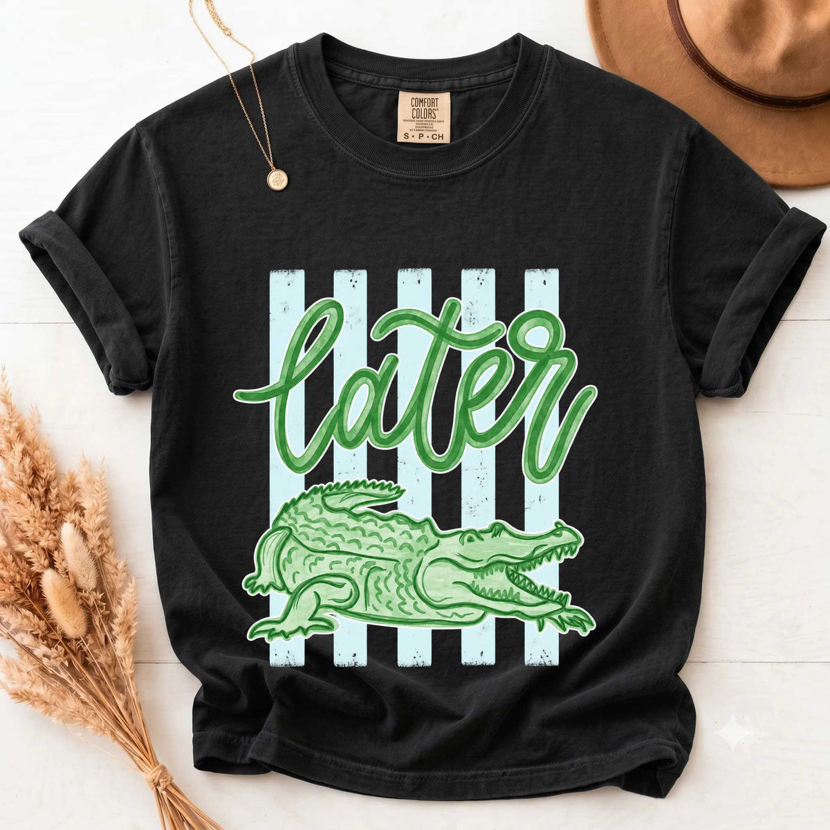 T-Shirt - Fun Alligator Design with 'Later' Phrase | Casual Vibe | Perfect for Summer