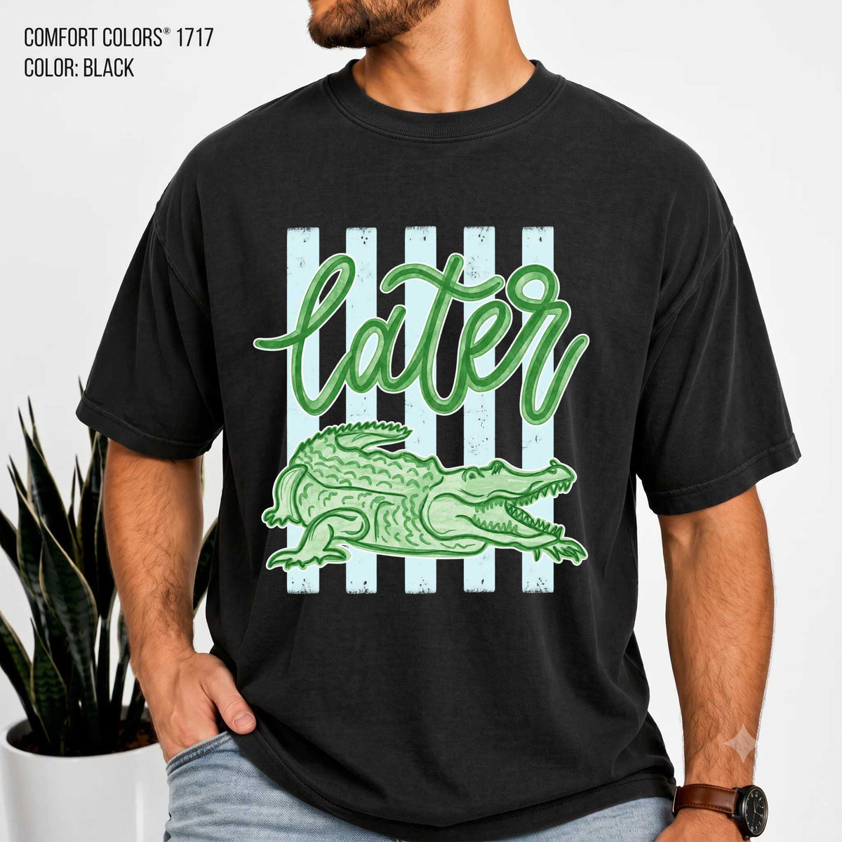 T-Shirt - Fun Alligator Design with 'Later' Phrase | Casual Vibe | Perfect for Summer