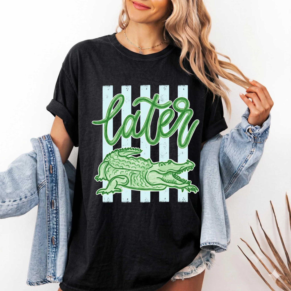 T-Shirt - Fun Alligator Design with 'Later' Phrase | Casual Vibe | Perfect for Summer